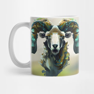 Painted Ram Mug